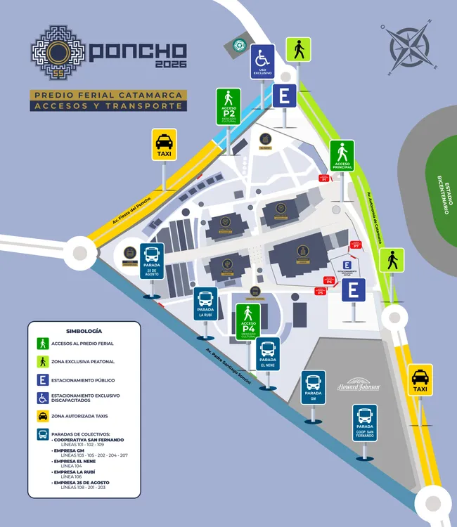 plano Predio Ferial - Poncho26 - Accesos y Transporte
