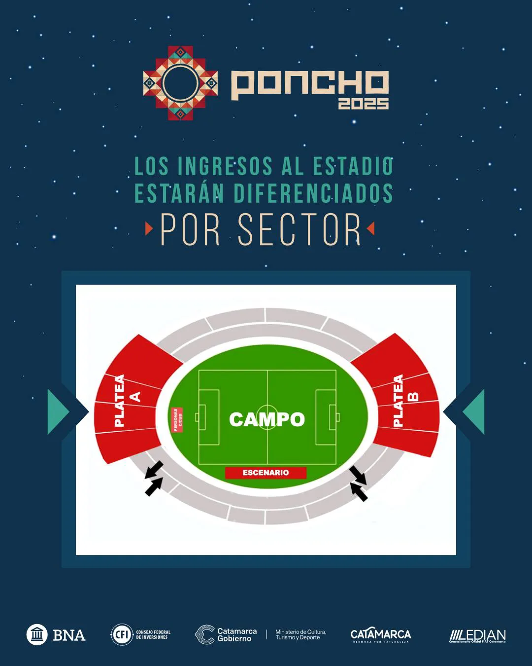Operativo especial para el cierre del Poncho 2025 en el Estadio Bicentenario (4)