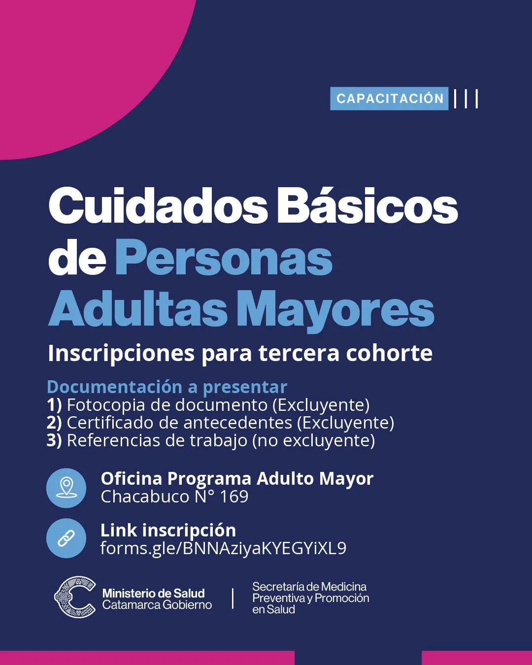 Inscripción para la tercera cohorte de cuidadores de adultos mayores