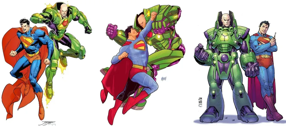 Ilustraciones realizadas por los artistas Jorge Gimenez, Mitch Gerads y Jim Lee, respectivamente.